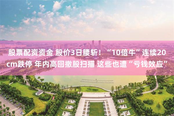 股票配资资金 股价3日腰斩！“10倍牛”连续20cm跌停 年内高回撤股扫描 这些也遭“亏钱效应”