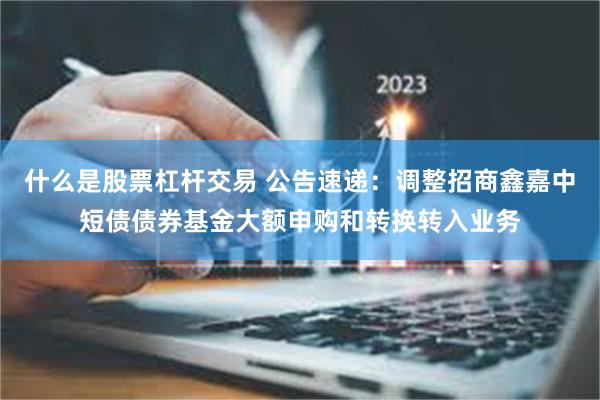 什么是股票杠杆交易 公告速递：调整招商鑫嘉中短债债券基金大额申购和转换转入业务