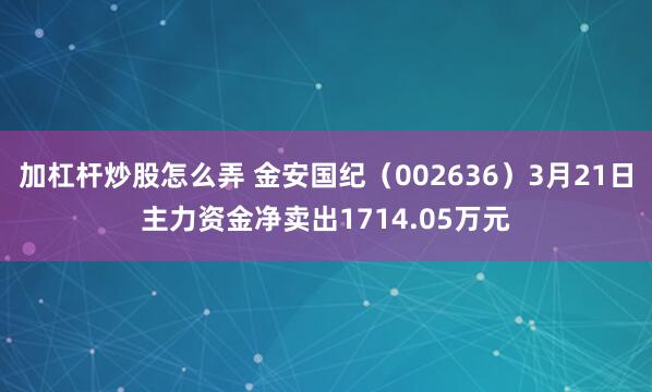 加杠杆炒股怎么弄 金安国纪（002636）3月21日主力资金净卖出1714.05万元