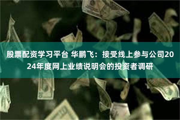 股票配资学习平台 华鹏飞：接受线上参与公司2024年度网上业绩说明会的投资者调研